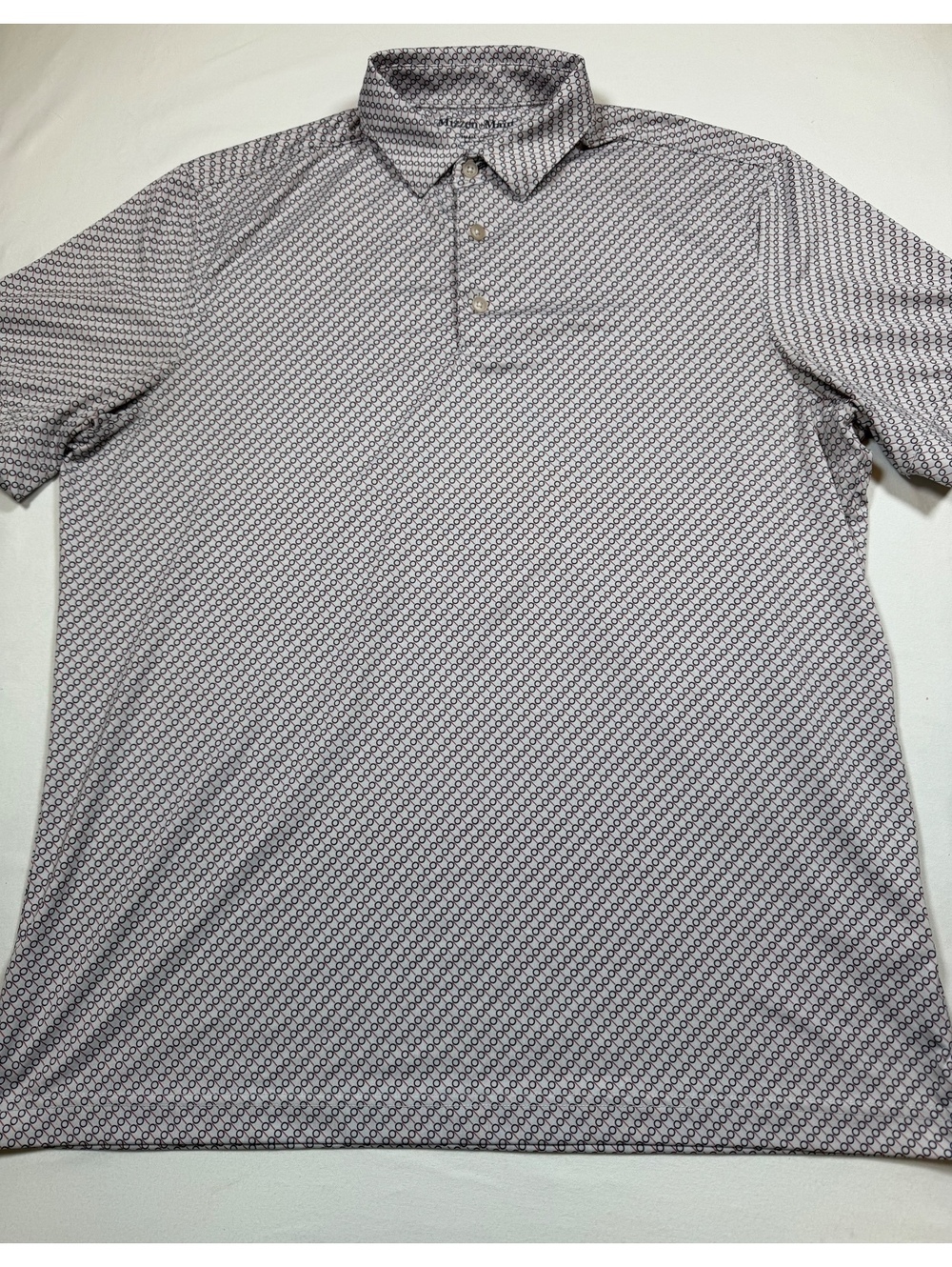 Mizzen+Main Men’s Polo Small Classic Fit Geometric Circle Print Performance Golf
